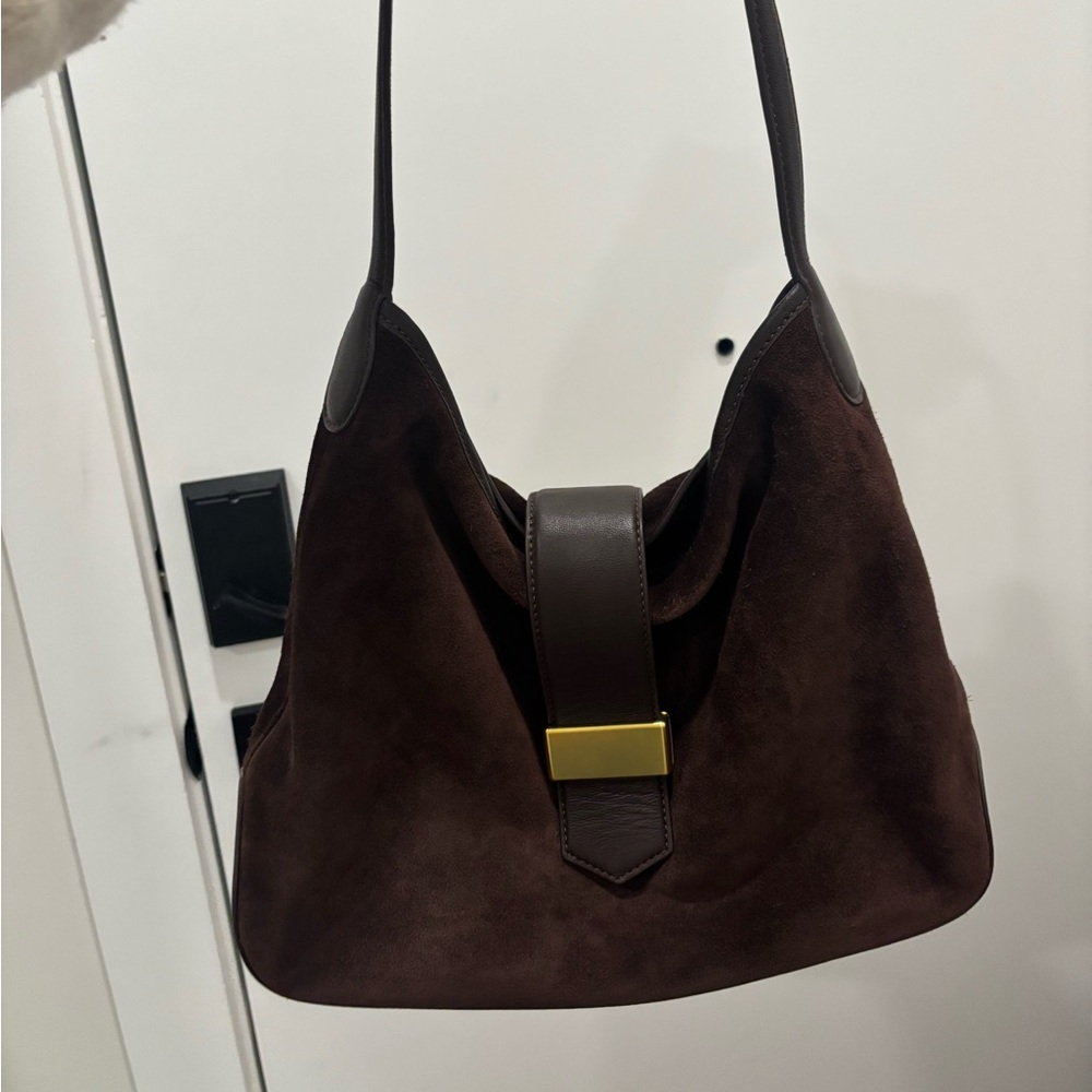 J Crew Berkeley Brown Suede Shoulder Bag